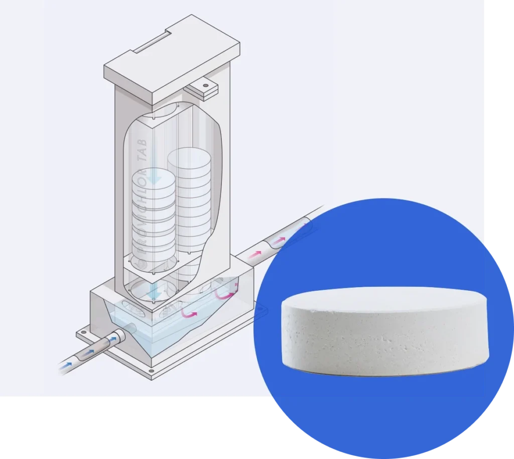 Image of a PROVICHLOR tablet in front of a PROVITAB 3 system.